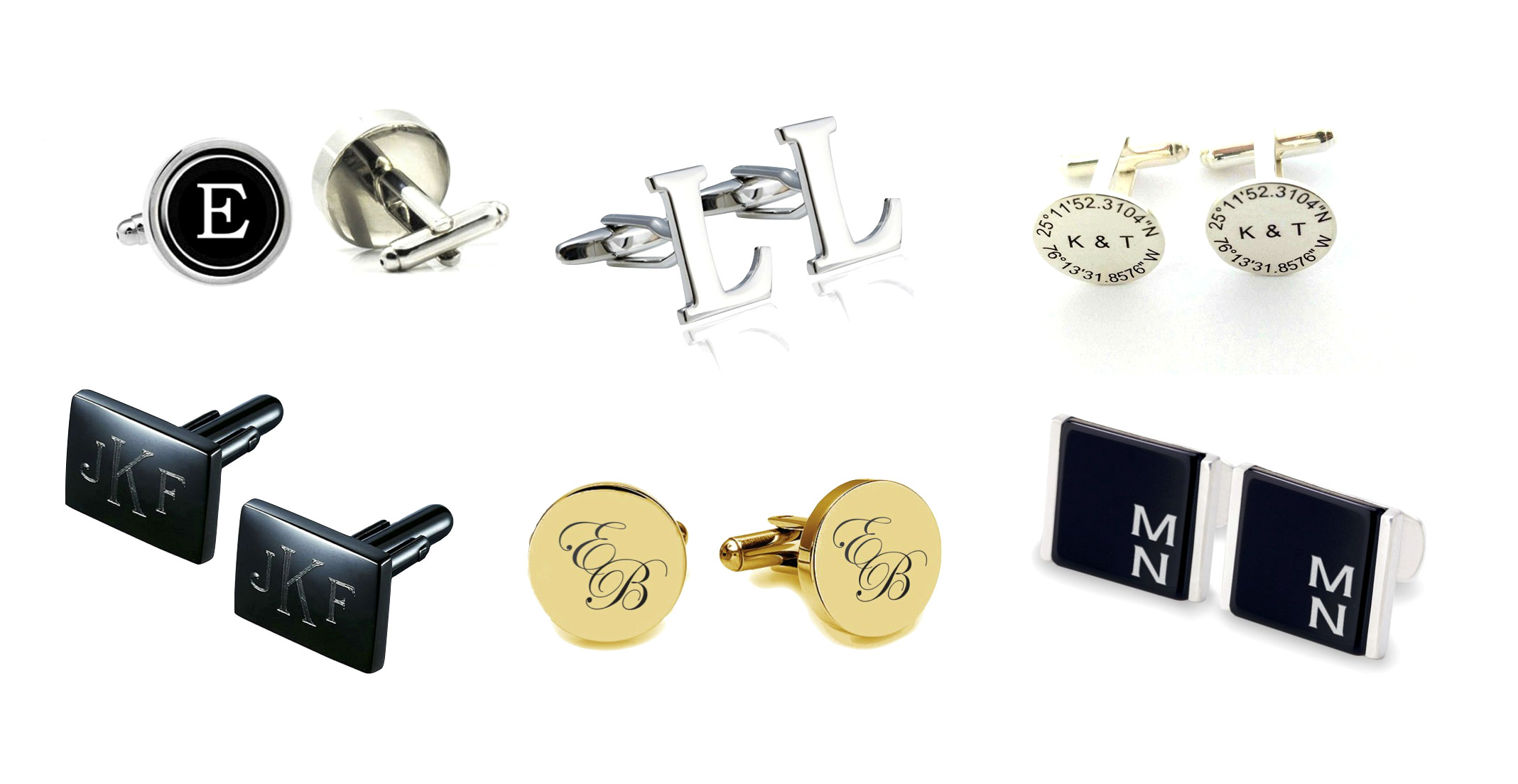 Personalised Wedding Cufflinks Silver Plated Great gift for Bridal Party!